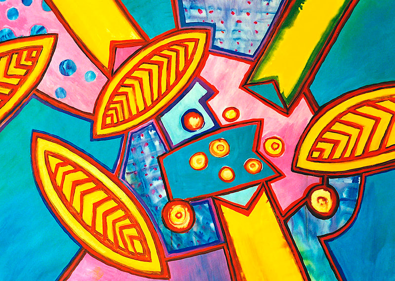00 Im Garten der Hesperiden, Acryl auf Papier, 91x128cm, 1988