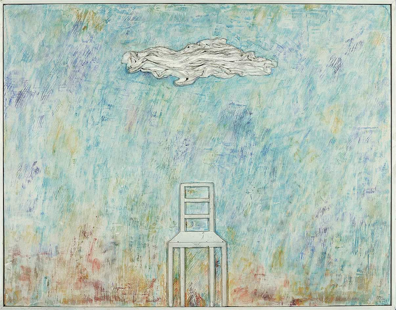 01 "Desdemona", Gipsrelief bemalt, 71 x 91 x 5cm, 1992