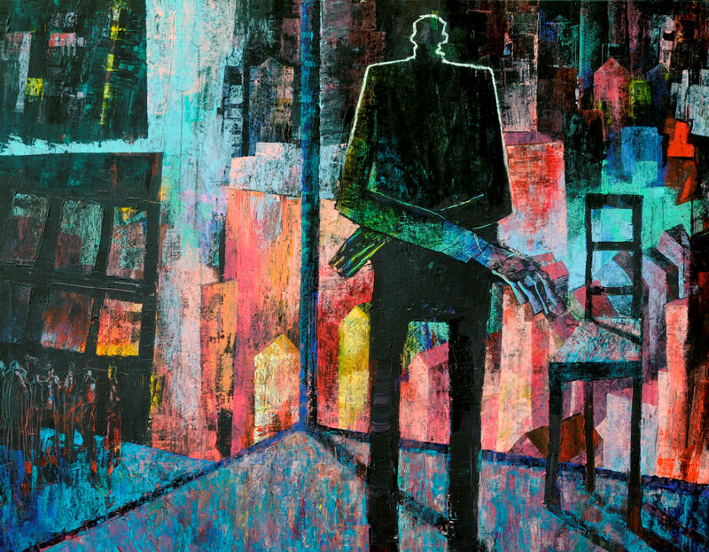 03 Minnelieder für Herzschrittmacher (Le mani sulla città), Acryl auf LW, 70 x 90cm, 1990.jpg