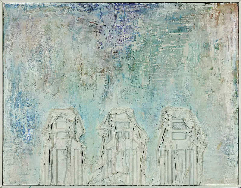 03 O.T., Gipsrelief bemalt, 71 x 91 x 5cm, 1992