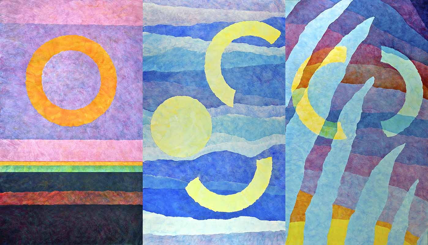 05 Elan vital et mortal 5,6,7 als Triptychon, Acryl auf Papier, 2.4 x 4,2 m, 2010