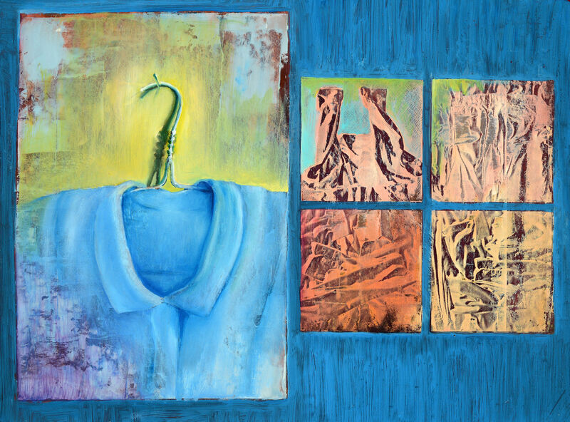 06 Noct. "M." Lichtempfindliche Polymere und Ölfarbe auf M-Karton, 28,5 x 38,5cm, 2000/01