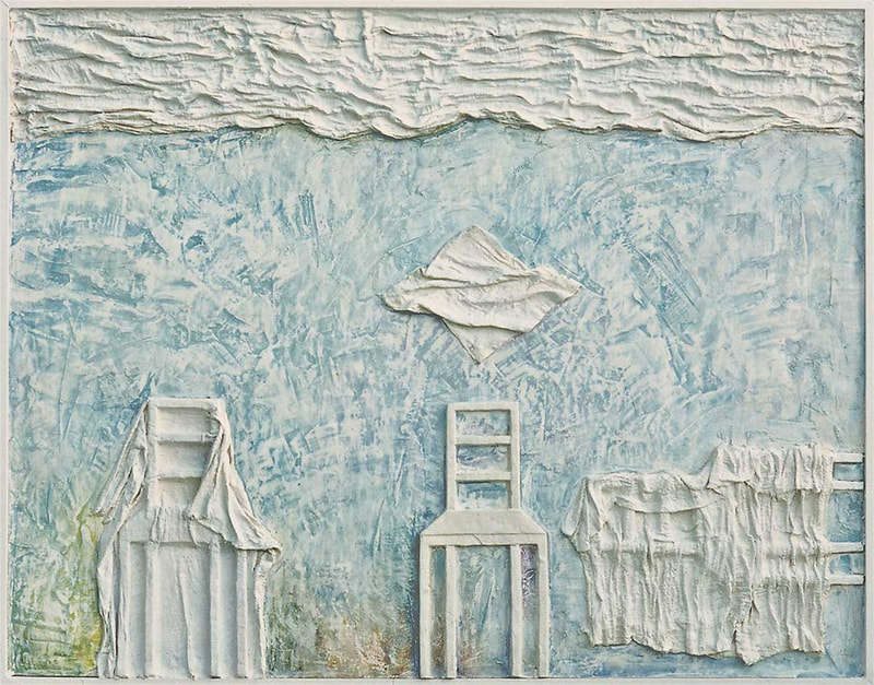 06 O.T., Gipsrelief bemalt, 71 x 91 x 5cm, 1992