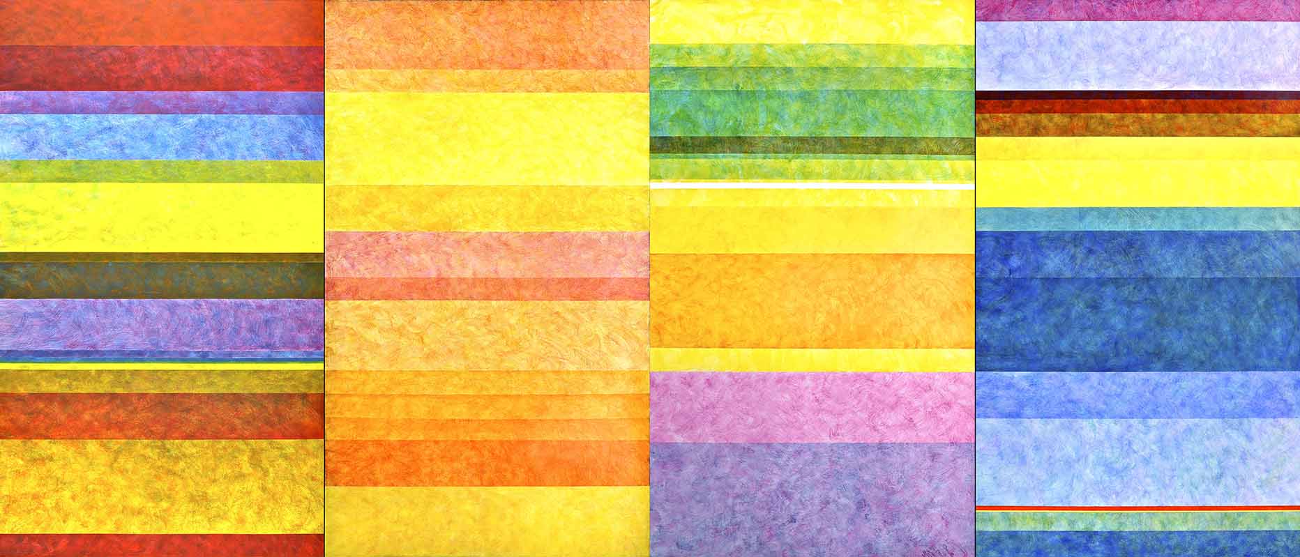 07 ELan vital et mortal 1, 2, 3, 4, Kompilation, Acryl auf Papier, je 1.4x2.4m, Gesamt 2.4 x 5.6 m, 2010