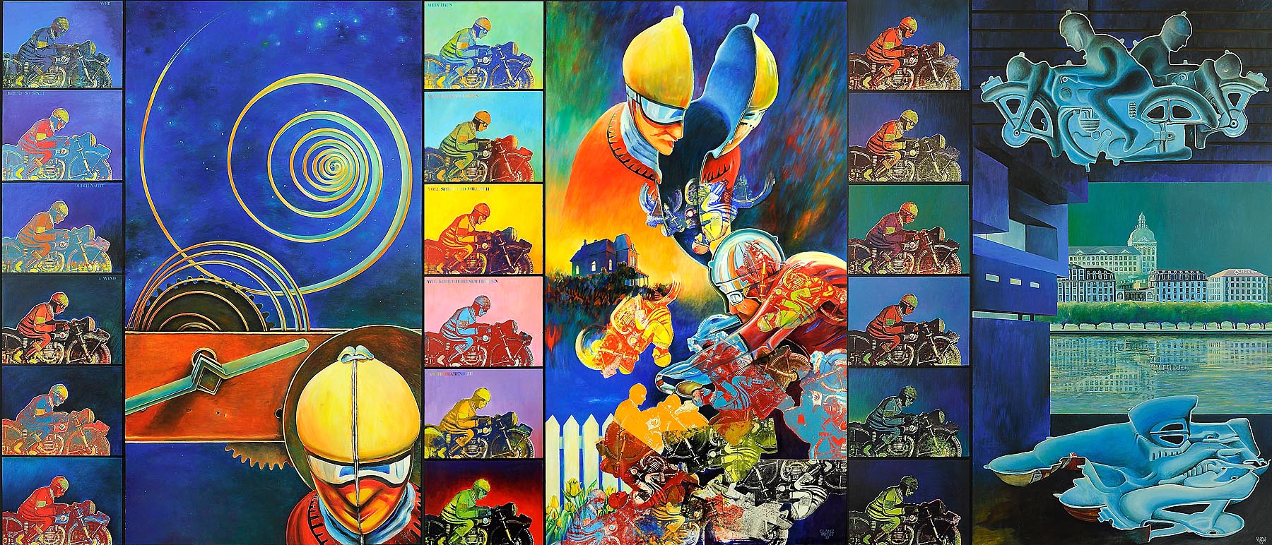 20 Nocturne "Wer reitet so spät...", als Triptychon, 180 x 420cm, 2002/3
