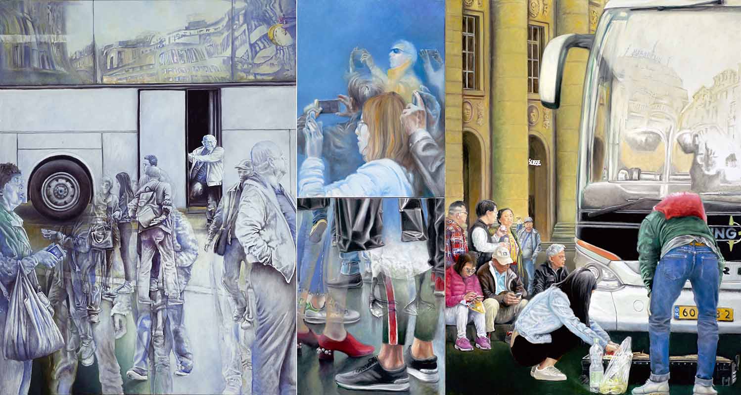 Stationen 13, Schwanensee, Öl auf LW, 160 x 300cm, 4teilig, 2019