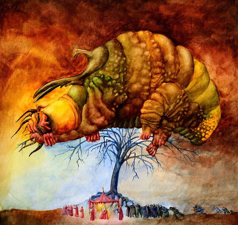 9 Irminsul, Aquarell, 33 x 35cm, 1975