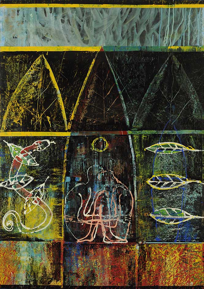 11 Gefäss (Verbinden-Heilen), Acryl auf Papier, 91 x 128cm, 1995.jpg