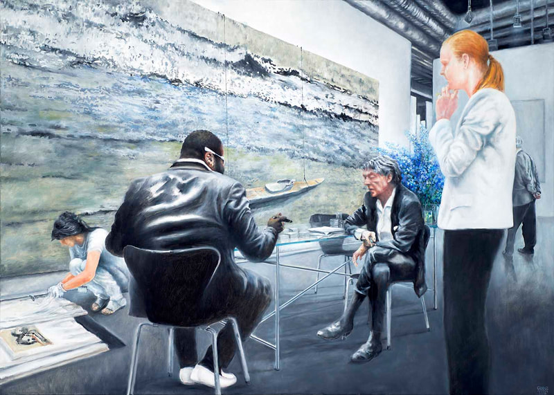 Stationen 11, Art B. - das Boot, Öl auf LW, 100x140cm, 2018