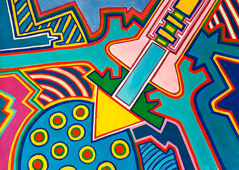 15 Im Garten der Hesperiden, Acryl auf Papier, 91x128cm, 1989