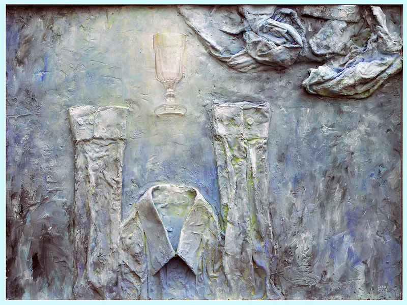 12 "Gral", Gipsrelief bemalt, 60 x 80 x 10cm, 2012