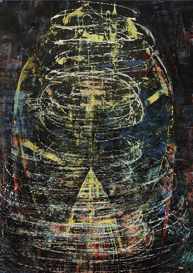 12 Gefäss,Endspiel(C&H-Beckett),Acryl auf Papier, 91 x 128cm, 1995.jpg