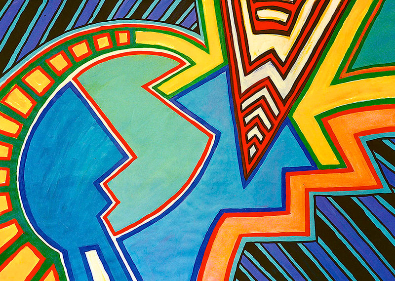 16 Im Garten der Hesperiden, Acryl auf Papier, 91x128cm, 1989