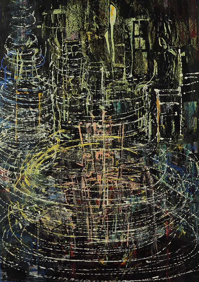 13 Gefäss,Endspiel(C&H-Beckett),Acryl auf Papier, 91 x 128cm, 1995.jpg