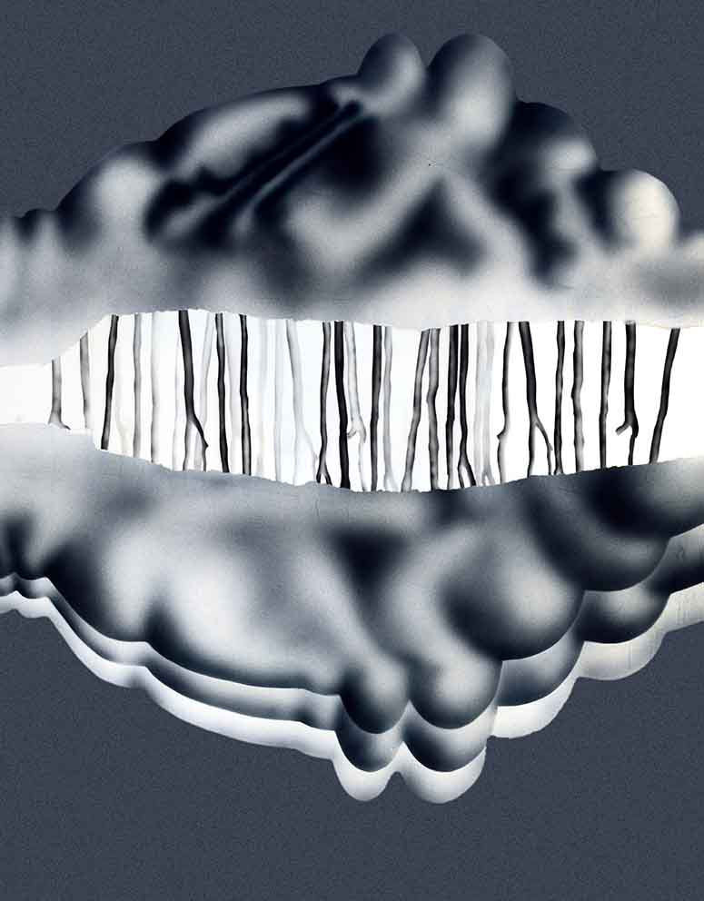 8 Synthetische Landschaft, Eiweissfarbe auf Papier, 57x73cm, 1974