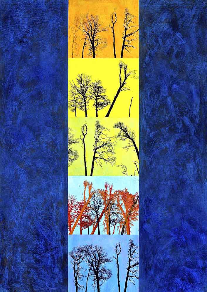 14 Elan vital et mortal, Siebdruck auf Acryl auf Papier, 91 x 128 cm, 2011