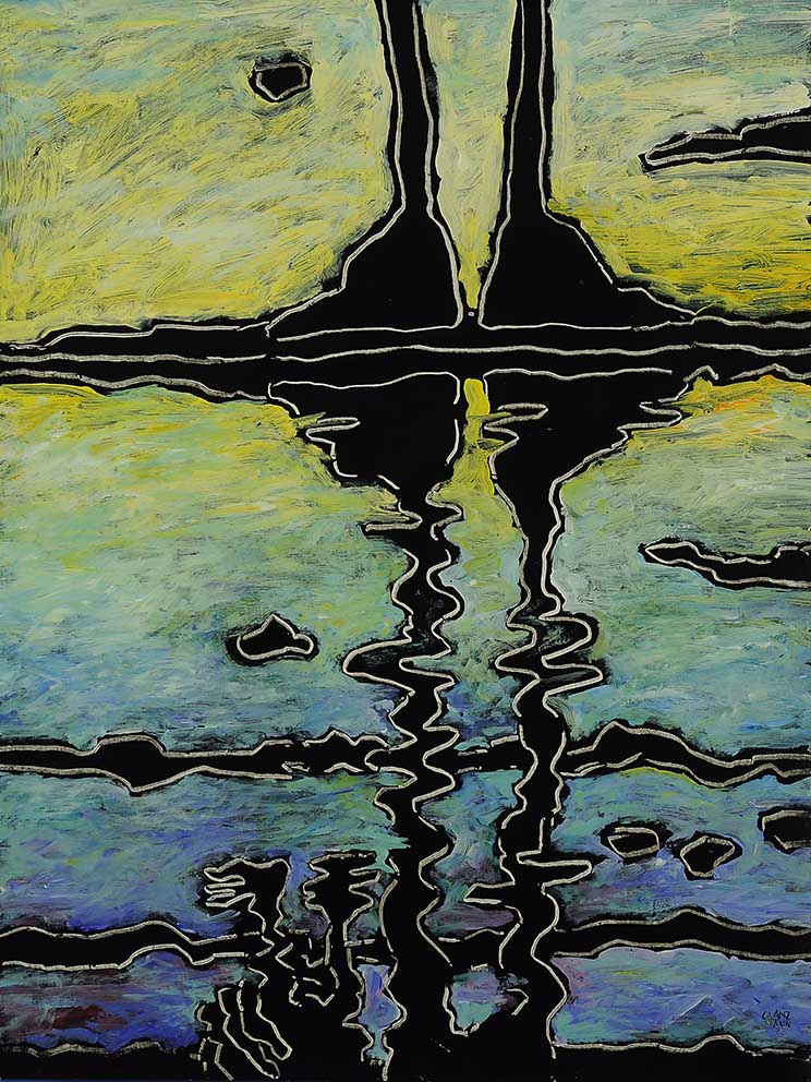 18 Minnelieder für Herzschrittmacher (not lonely?) Acryl auf HK, 60 x 80cm, 1993