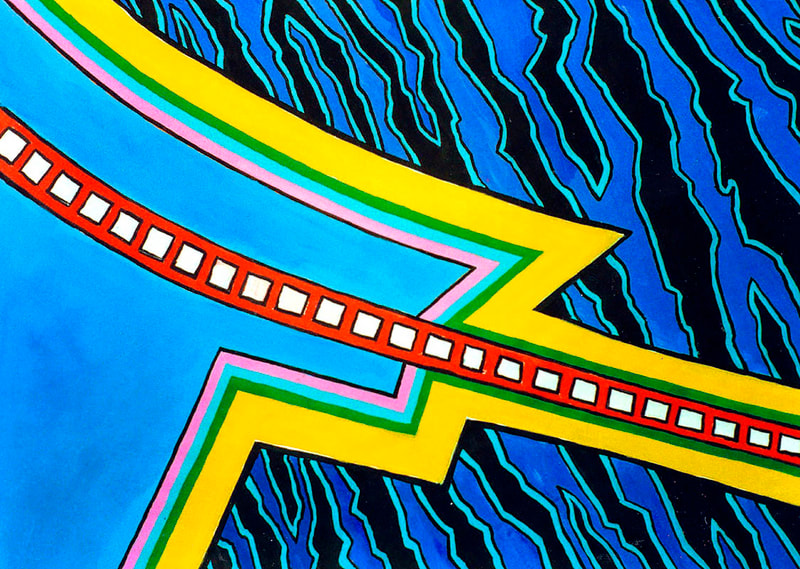19 Im Garten der Hesperiden, Acryl auf Papier, 91x128cm, 1989