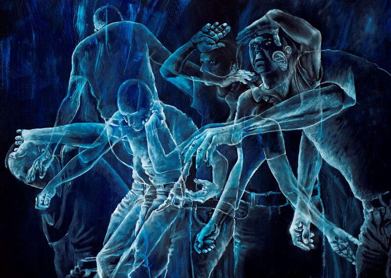 Dissolve 25,Acryl/Kreide auf Papier,92x128cm, 2020