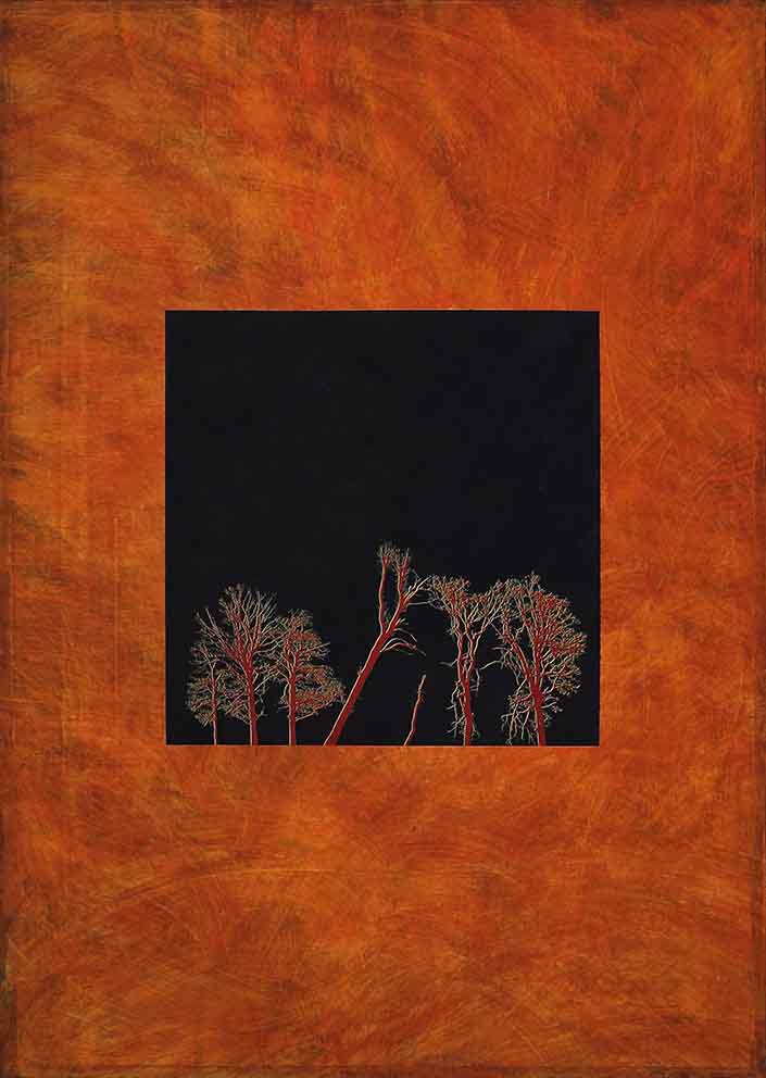 16 Elan vital et mortal, Siebdruck auf Acryl auf Papier, 91 x 128 cm, 2011