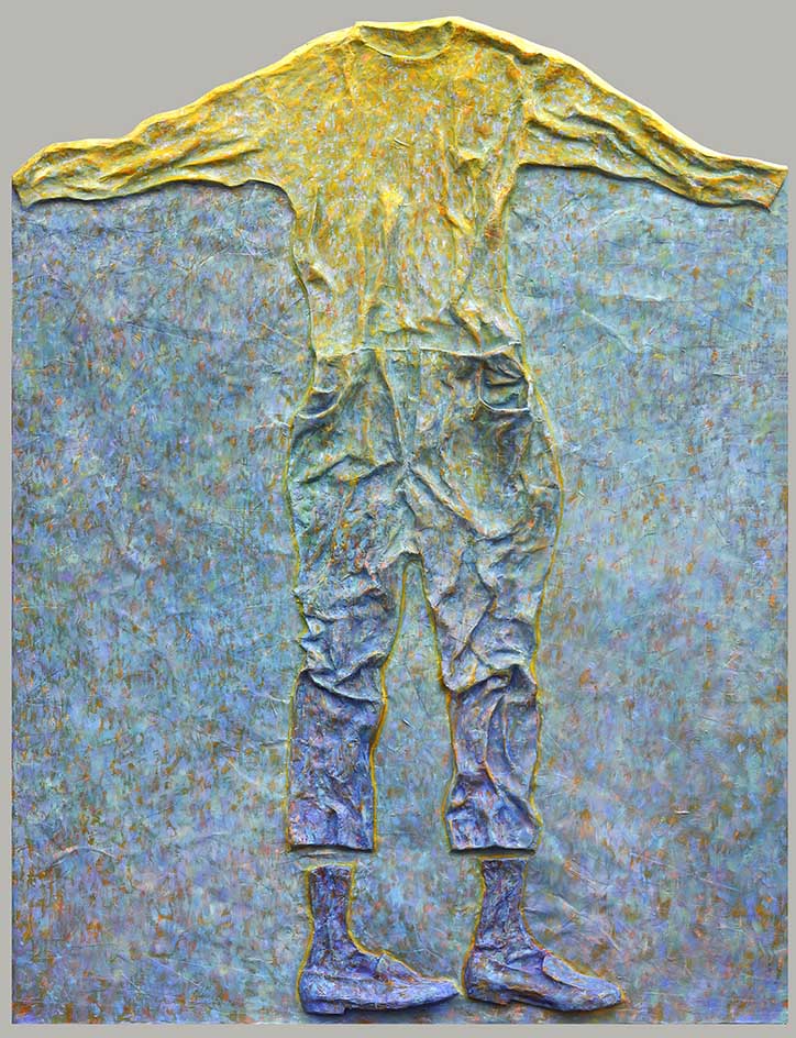 16 "Vor dem Garten 2", Ölfarbe auf Kaschierung auf Holzrahmen, Relief 143 x 190 x 7cm, 2011