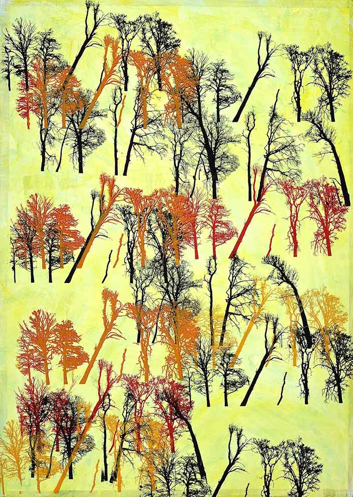17 Elan vital et mortal, Siebdruck auf Acryl auf Papier, 91 x 128 cm, 2011