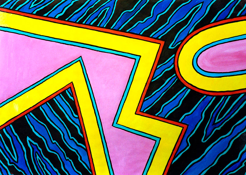 21 Im Garten der Hesperiden, Acryl auf Papier, 91x128cm, 1989
