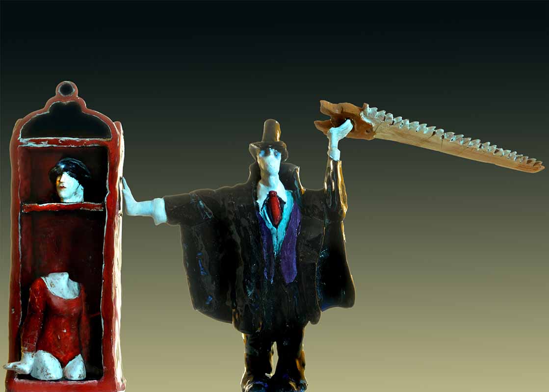 17 Bozzetti "Der Magier und die zersägte Jungfrau", 18x 34cm, 1982