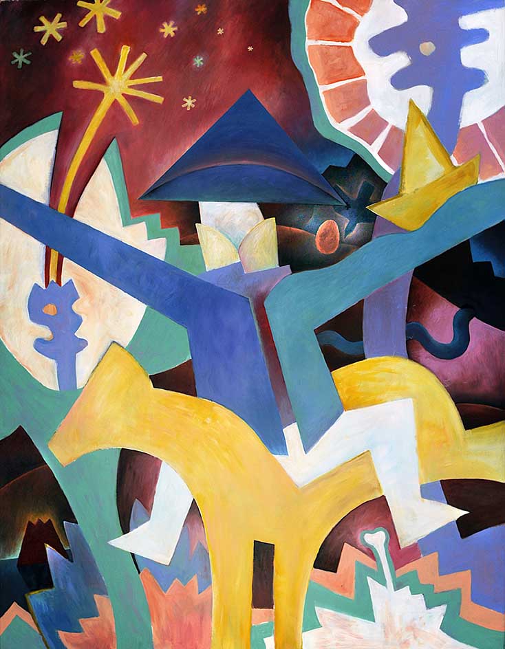 Childrenscorner 01, Sindbad (für Antonia), 140 x 180cm Acryl auf LW, 1989