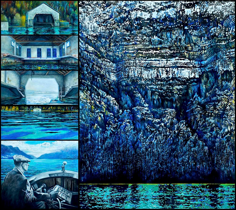 Stationen 12, Das Boot (Epitaph auf SENAR), Öl auf LW, 3teilig,160x180cm, 2019