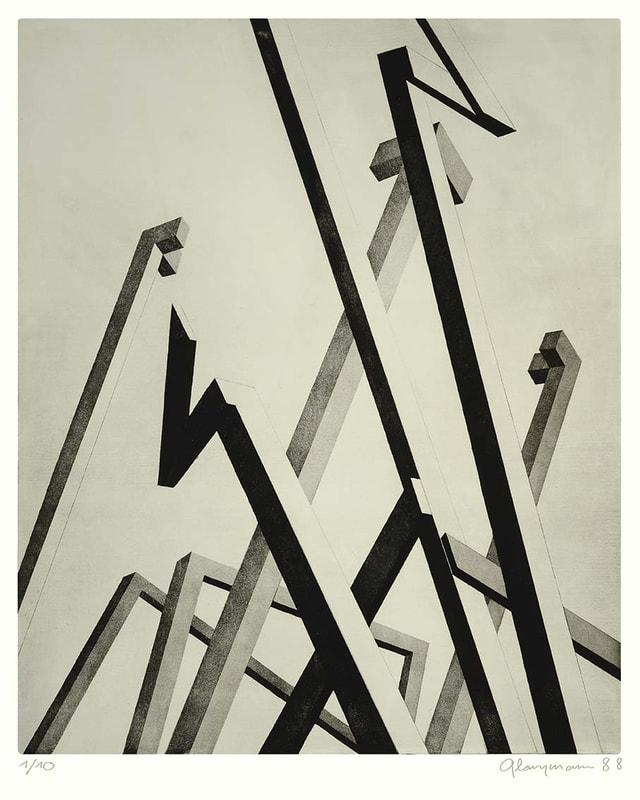 58 Totholz, 49.5x60cm auf Bütten (54x72), 1988