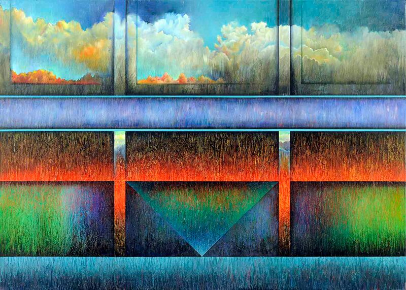 22 Landschaft, Vision 5, Öl auf LW, 100 x 140cm, 2001