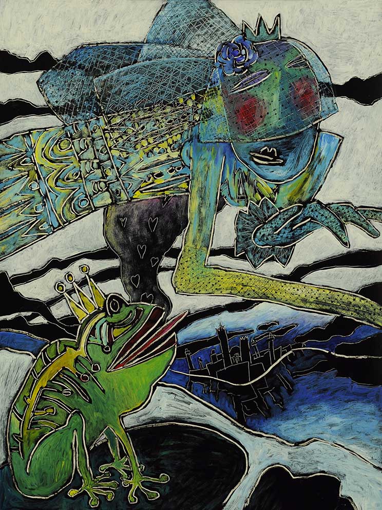 26 Minnelieder für Herzschrittmacher (pacer's springtime 2) Acryl auf HK, 60 x 80cm, 1993