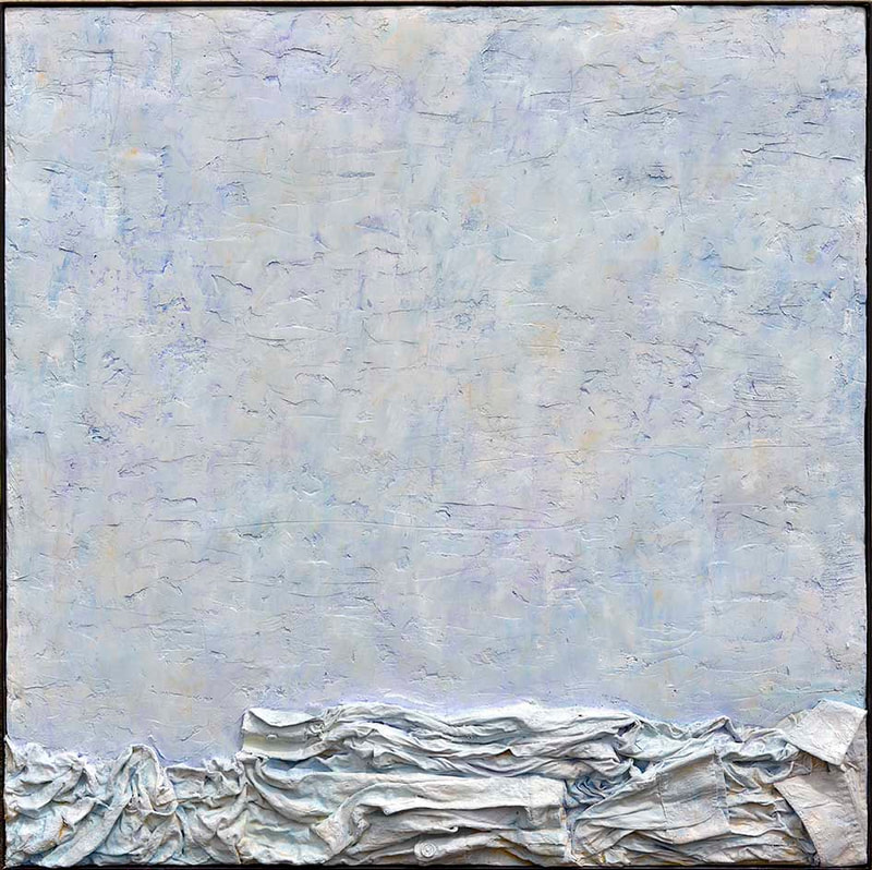 23 "Hülle", Ölfarbe auf Gipsrelief, Stahlrahmen, 100 x 100 x 10cm, 2013