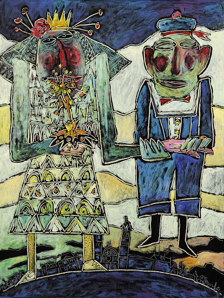 27 Minnelieder für Herzschrittmacher (pacer's springtime 3), Acryl auf HK, 60 x 80cm, 1993