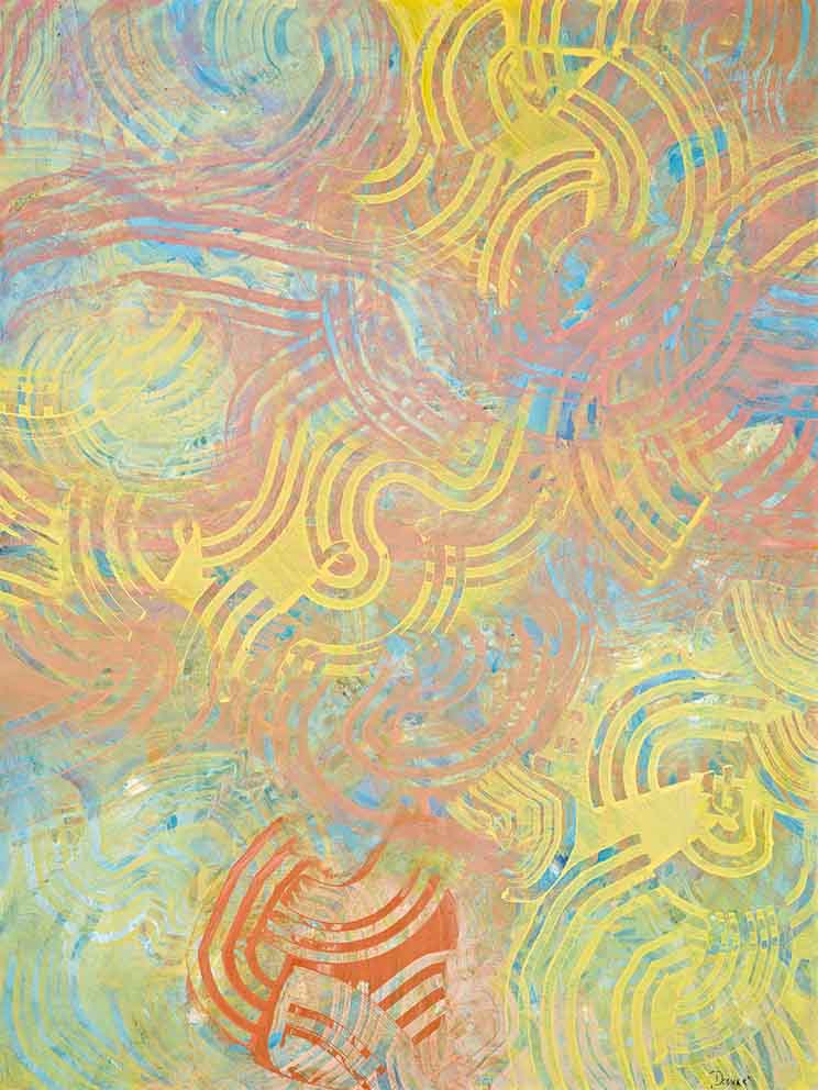 23 Tonspuren S6, Debussy "Dance", Acryl auf MDF, 60 x 80cm, 2019