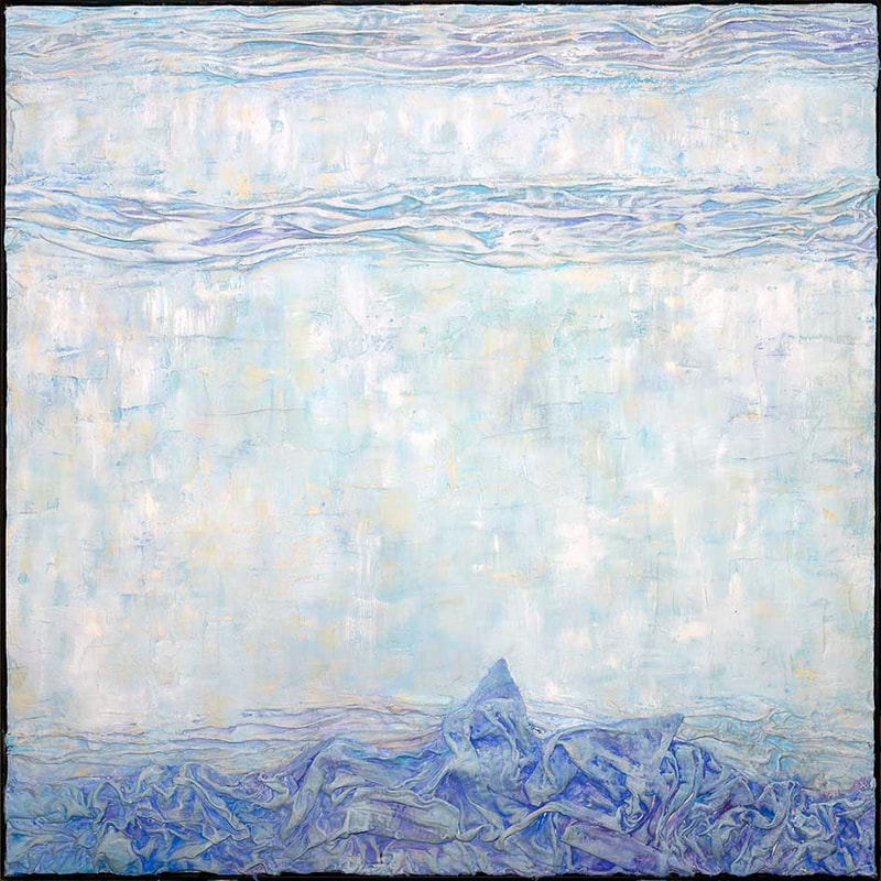 24 "Hülle", Ölfarbe auf Gipsrelief, Stahlrahmen, 100 x 100 x 10cm, 2013