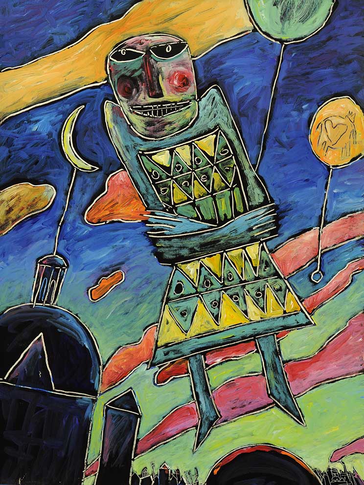 28 Minnelieder für Herzschrittmacher (pacer's springtime 4), Acryl auf HK, 60 x 80cm, 1993