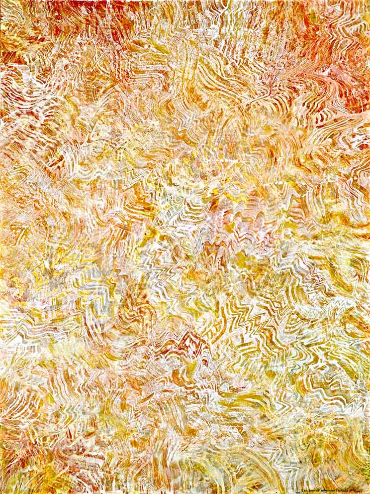 24 Tonspuren S6, Debussy "Les tierces alternées", Acryl auf MDF, 60 x 80cm, 2019