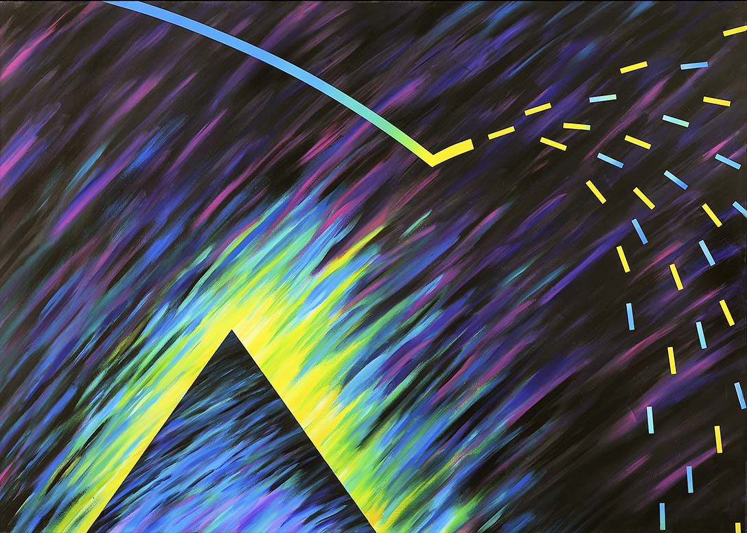 Energiefelder-NoiseSignals", Acryl auf LW, 100 x 140cm,1986 - 20