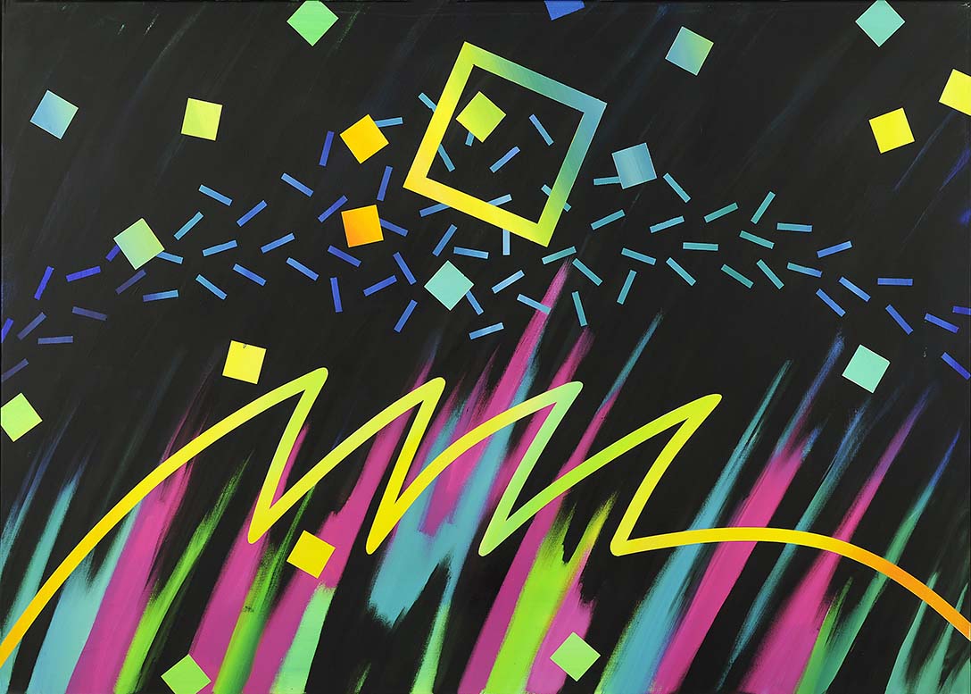 Energiefelder-NoiseSignals", Acryl auf LW, 100 x 140cm,1986 - 21