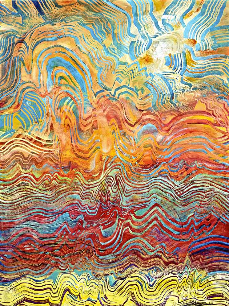 29 Tonspuren S6, Debussy "Las plus que lente", Acryl auf MDF, 60 x 80cm, 2019