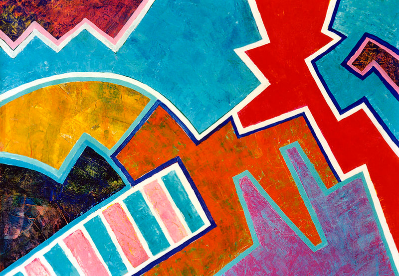 02 Im Garten der Hesperiden, Acryl auf Papier, 91x128cm, 1988