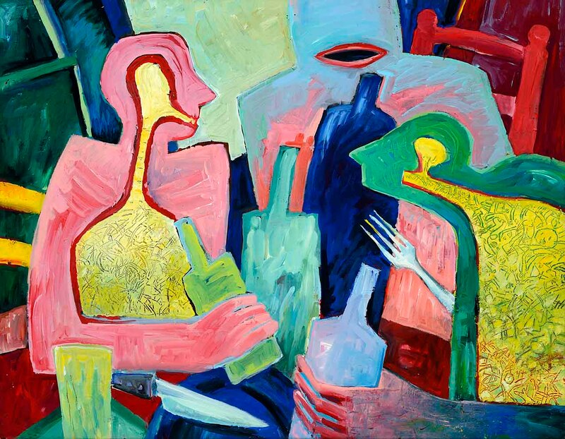 30 Minnelieder für Herzschrittmacher, Acryl auf LW, 70 x 90cm, 1993