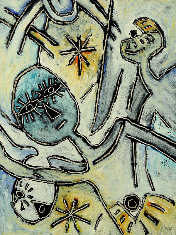 03 Translocation, Acryl auf HK, 60 x 80cm, 1993
