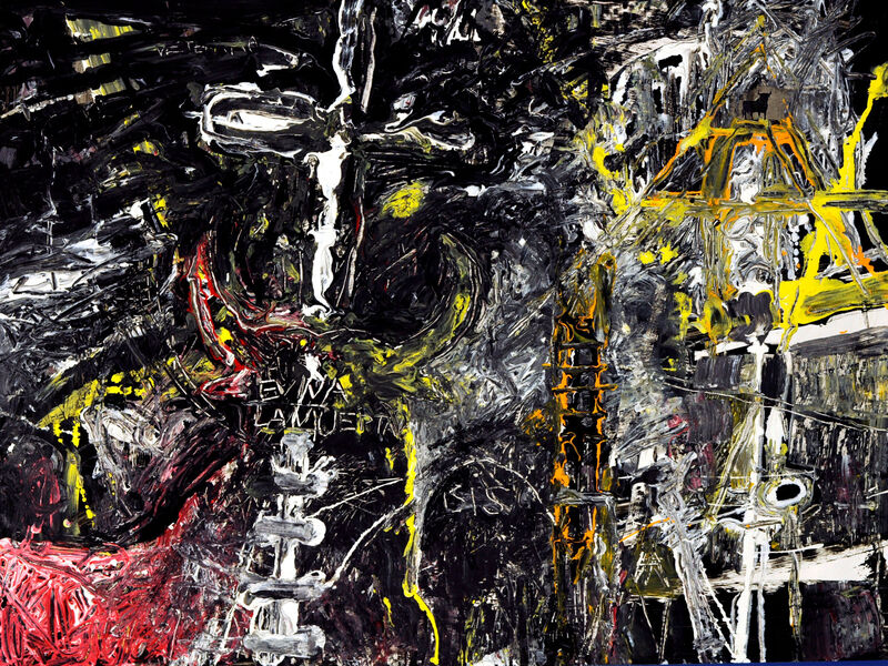 36 Vom Be-Sitzen & Stühlen (Inthronisierung-sacrum), Acryl auf HK, 60 x 80cm, 1994