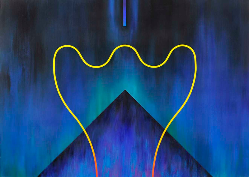 30 "Energiefelder-NoiseSignals", Acryl auf LW, 100 x 140cm,1986 - 09