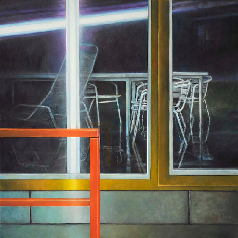 Int. Atelier 3, 100 x 100 cm, Öl LW, 2007