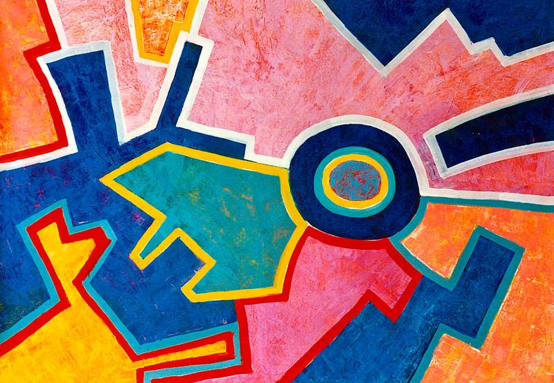 01 Im Garten der Hesperiden, Acryl auf Papier, 91x128cm, 1988