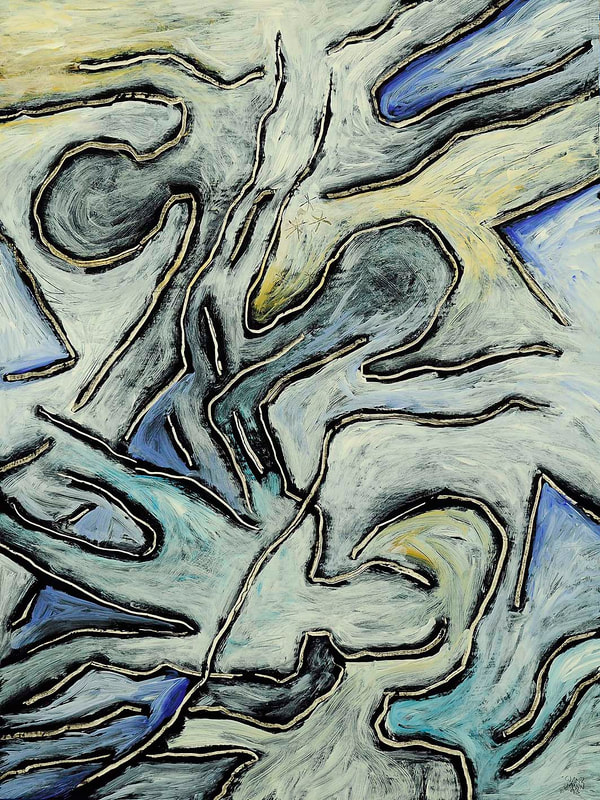 04 Translocation, Acryl auf HK, 60 x 80cm, 1993